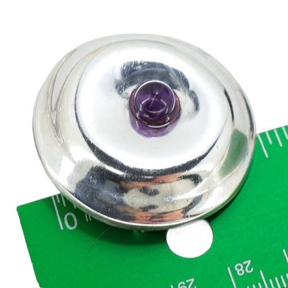 Vintage RLM Robert Lee Morris Studio Sterling Silver Modernist Brooch W Amethyst - Picture 4 of 5